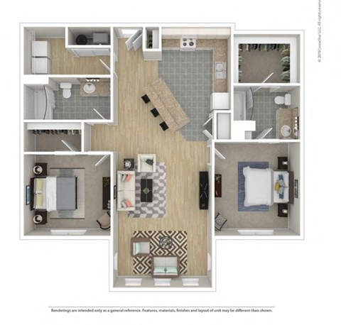 bedroom floor plan  at The Station at River Crossing, Macon